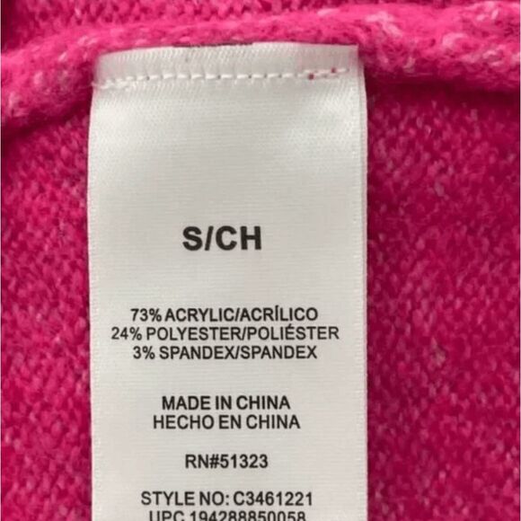 Vince Camuto Cozy Paradox Sweater Pink Drop Shoulder V-Neck Exposed Seams S - Picture 7 of 7